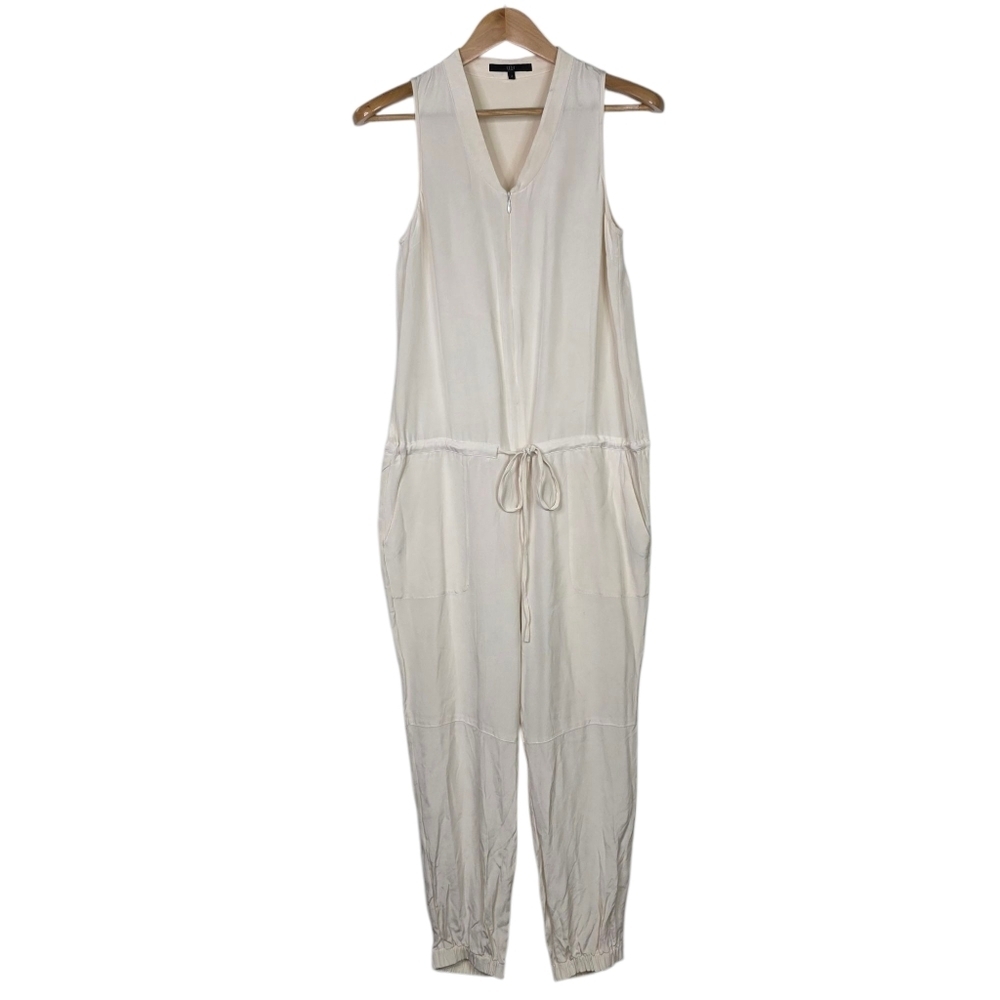 Tibi Silk ivory white jumpsuit
